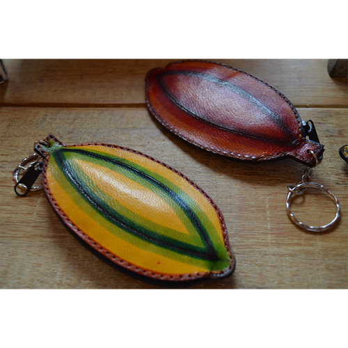 Cacao Pod Key Chain Purse - indi chocolate