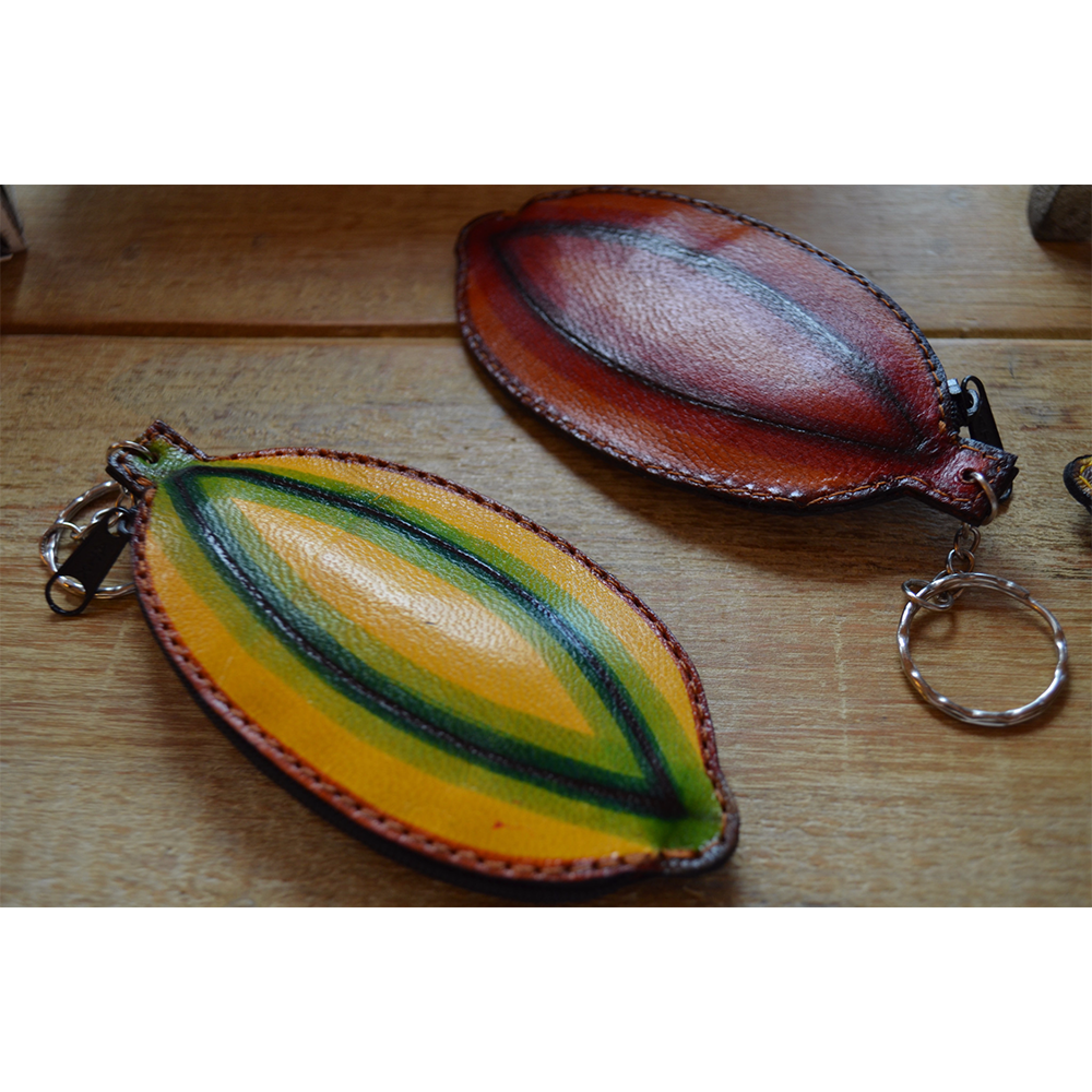 Cacao Pod Key Chain Purse - indi chocolate